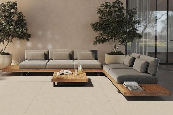 Aluminum frame Teak wood Garden Sofa Set Weather Resistant Gardens