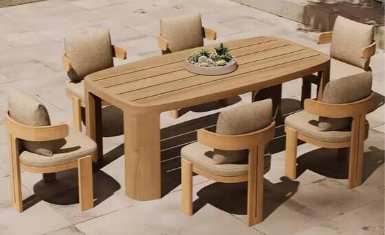 Patio Furniture Dining Table Outdoor Garden Sets for Big Space Teak Wood