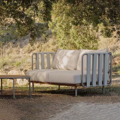 2 Pcs Outdoor Rattan Wicker Coffee Table and Chairs Garden Sofa