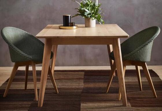 Square design Patio Teak Wood table 4pcs Chairs Table And Rope Chair