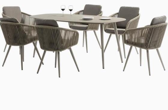 Patio table 6pcs Chairs Table And Rope Chair