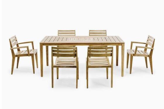 Garden teak wood table and chairs Patio villa