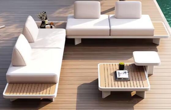 Hot Sale Outdoor sofa with aluminum Materials and plastic wood Gardens Courtyards and Villas