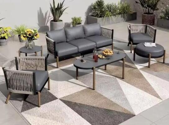 Hot Sale Outdoor sofa with aluminum Materials and Rope Gardens Courtyards and Villas