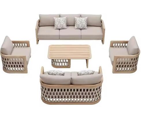 Hot Sale Outdoor Sofa With Aluminum Materials And Rope