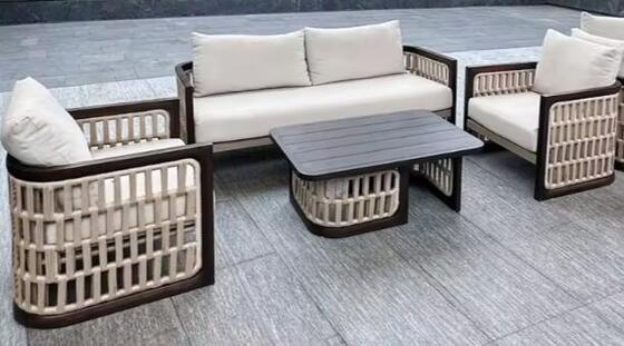 Hot Sale Outdoor Sofa With Aluminum Materials And Rope