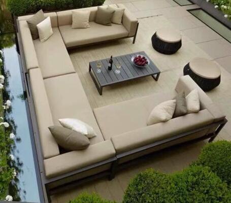 Garden sofa set 7Pieces Weather Resistant UV Resistant Rope Durable Aluminum Frame Ideal for Gardens Courtyards Villas