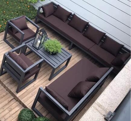Garden sofa set 7Pieces Weather Resistant UV Resistant Rope Durable Aluminum Frame Ideal for Gardens Courtyards Villas