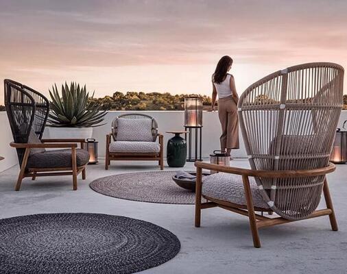 Garden Sofa Set 4Pieces Weather Resistant UV Resistant Rope Durable Aluminum Frame Ideal For Gardens Courtyards Villas