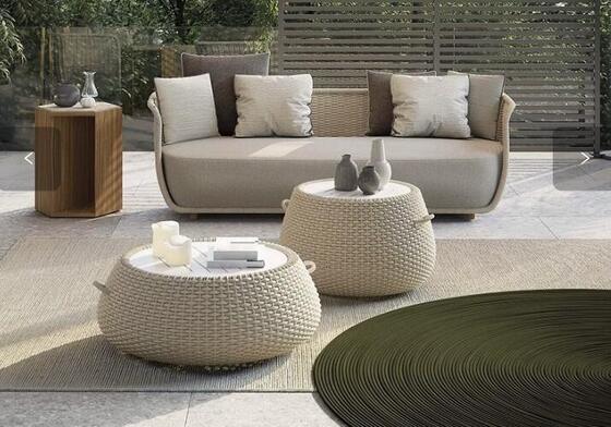 Three seater Rope Sofa Set Weather Resistant Durable For Gardens Courtyards Villas