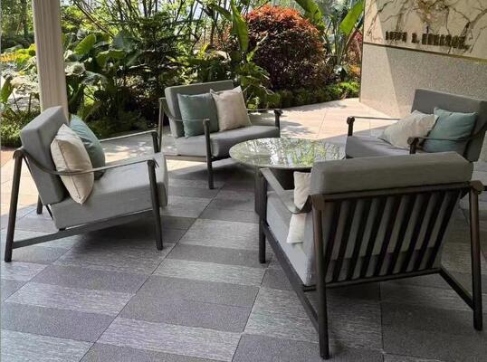 Aluminum frame Rope Garden Sofa Set Weather Resistant Durable For Gardens Courtyards Villas