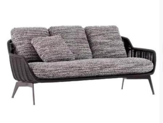 Aluminum frame Teak wood Garden Sofa Set Weather Resistant Durable For Gardens Courtyards Villas