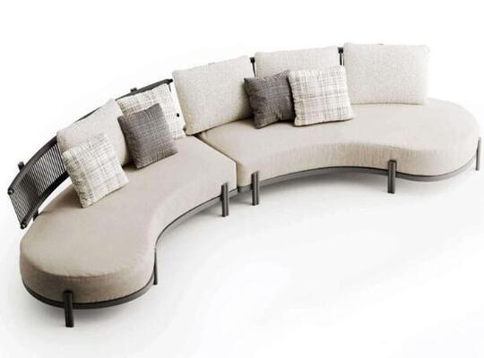 Aluminum outdoor sofa set weather resistant half round shape