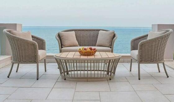 Aluminum Rope outdoor sofa set outdoor or indoor use high density sponge