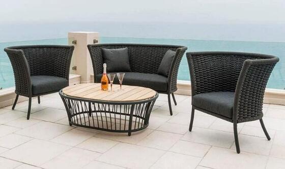 Aluminum Rope outdoor sofa set outdoor or indoor use high density sponge