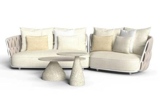 Luxry Aluminum Rope garden sofa set high density sponge