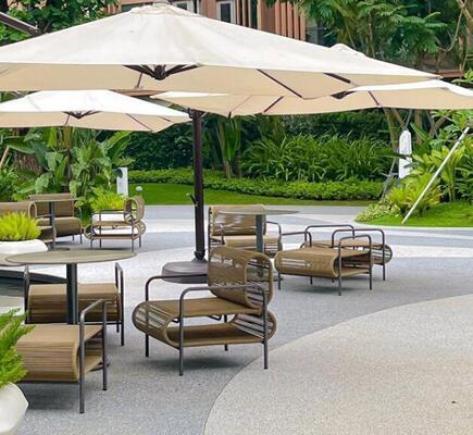 Round Rope Aluminum PATIO sofa set high density sponge
