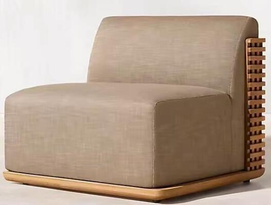 Waterproof Cushion Patio Sectional Sofa Set Balcony Relax Single Teak Wooden