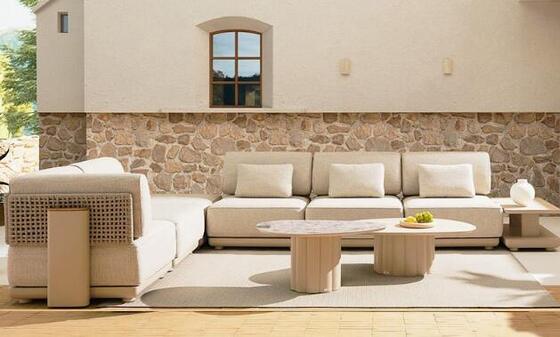 Luxury Patio Garden Sofa Aluminum Frame Rope Outdoor Furniture