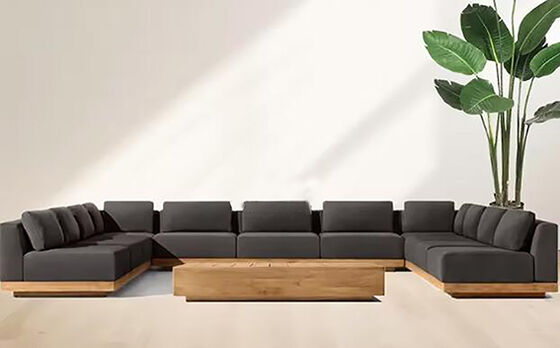 Luxury Outdoor Sofa Set Teak Wood Wholesale Outdoor Teak Wood Rope Furniture Outdoor Sofa