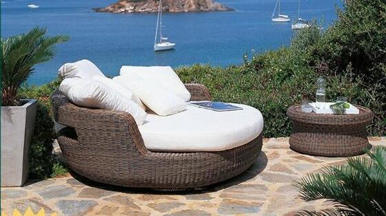 Outdoor Patio Aluminum Furniture Couch PE Waterproof Wicker Outdoor Courtyard Woven Rattan Garden Sofa Set