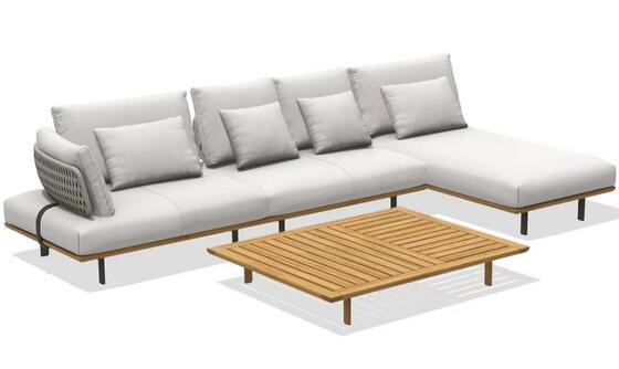 3pcs hot sale Garden Set Furniture Modular Sectional Teak Patio Outdoor Sofa