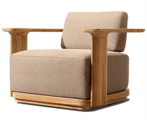 Modern Waterproof Teak Wood Outdoor Sofa Villa Park Garden Patio Hotel Furniture