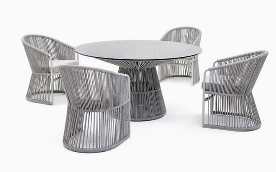 Round table Patio table And Rope Chair Rattan wicker material