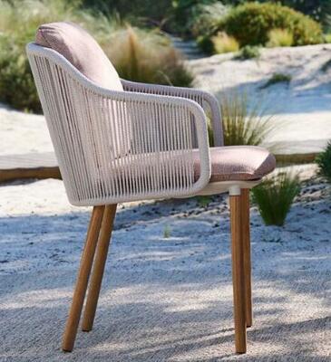 Teak wood table top coffee table set Rope Chairs Set