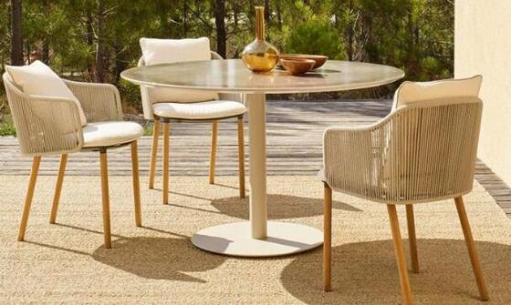 1pc Round coffee table set 4pcs Rope Chairs Set