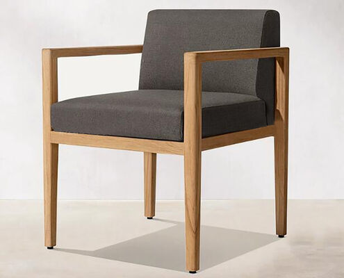 Outdoor Villa teak wood table and chair 8pcs with seat and back cushion